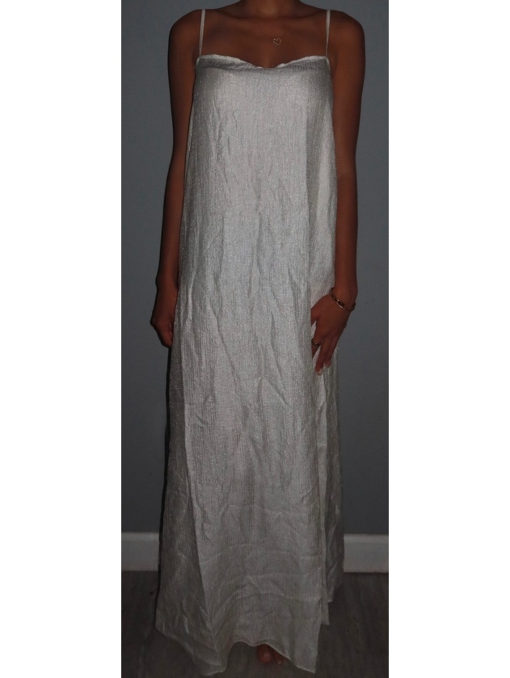 NWT o.p.t Wilhemina Ivory Strappy Textured Maxi Dress